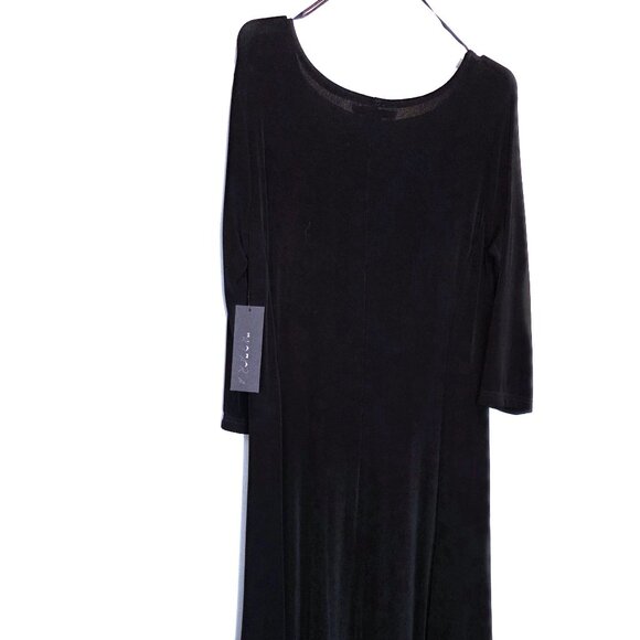 NWT Kiara Black Knit 3/4 Sleeve Dress Size M - Picture 3 of 4